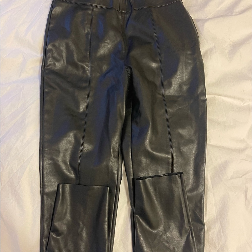 Topshop Black Faux Leather Pants